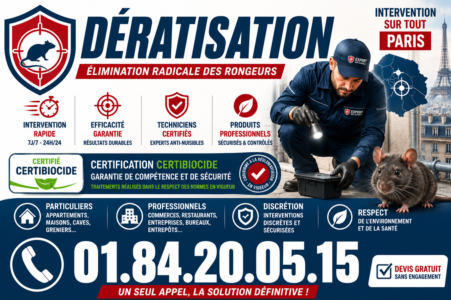Deratisation Paris 19